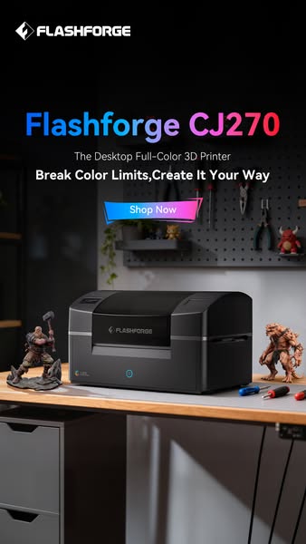 Flashforge CJ270—— Millions of Colors,One Print.The Desktop Full-Color3D Printer with Al Modeling
