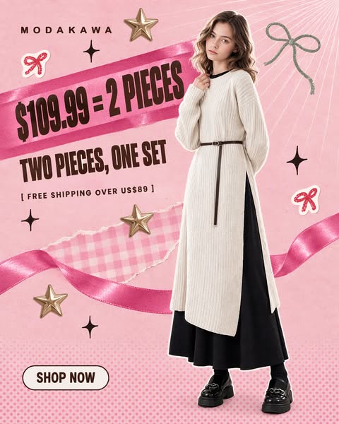 2 Pieces, One Set — Knit + Dress