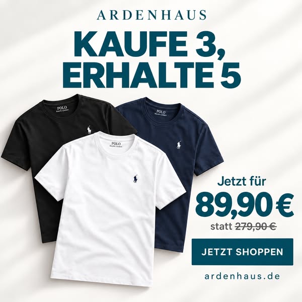 5 T-Shirts – Sommer-Endverkauf, 70% Rabatt
