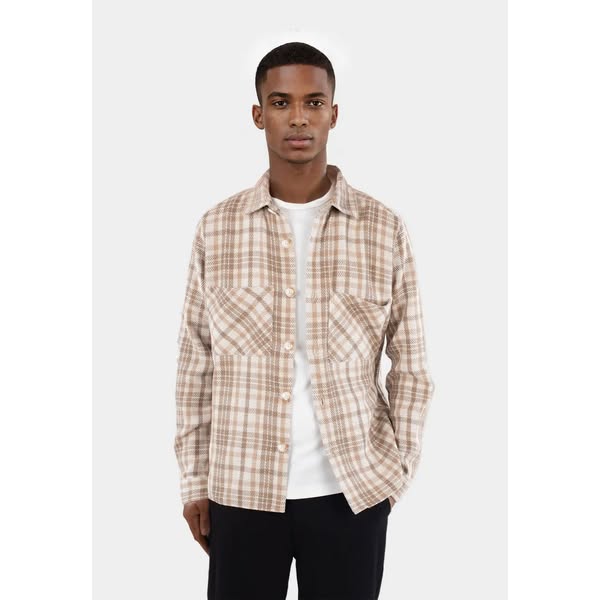 Micah checked overshirt - Beige