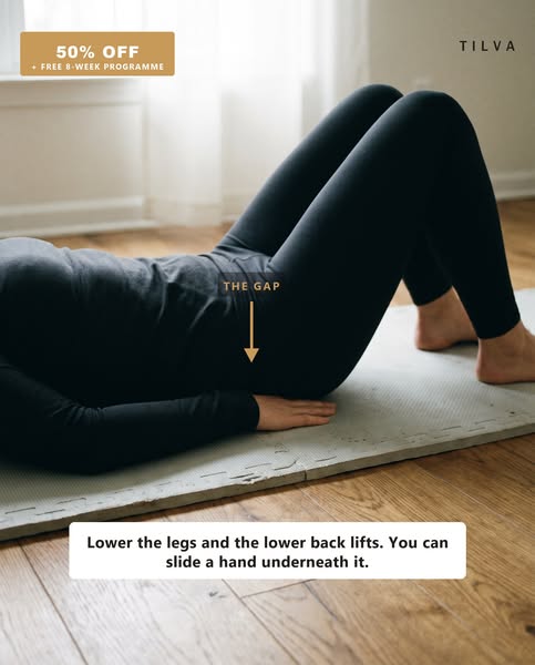 The gap under the lower back