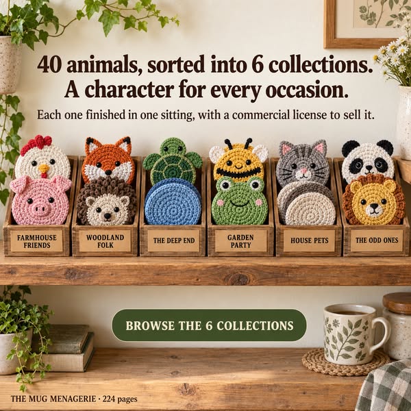 The Mug Menagerie — 40 Animal Coasters, Six Skills, One Book