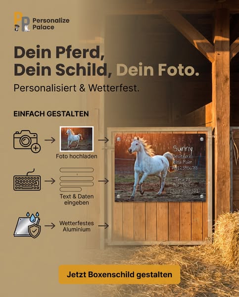 Personalisiertes Boxenschild für dein Pferd