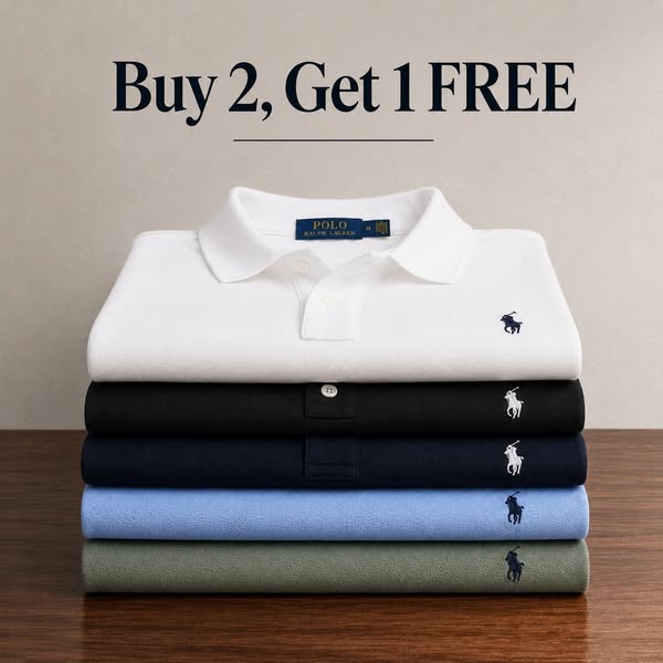 Buy 2 Polos, Get 1 FREE
