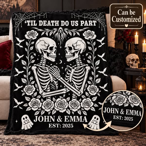 Personalized Gothic Couple Blanket