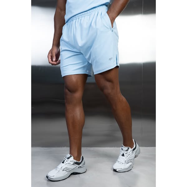 Contrast Stitch Training Short - Light Blue