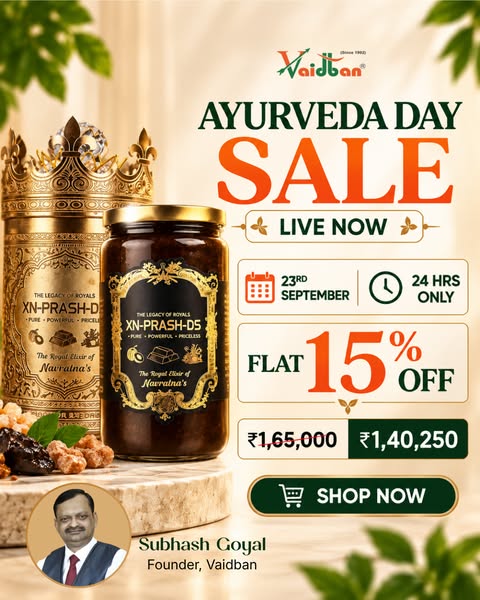 24-Hour Ayurveda Day Sale is Live | Get Extra 15% Off - 23rd September Only!