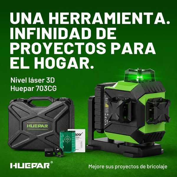 Nivel láser Huepar Professional 2D/3D/4DPrecio justo, calidad superior