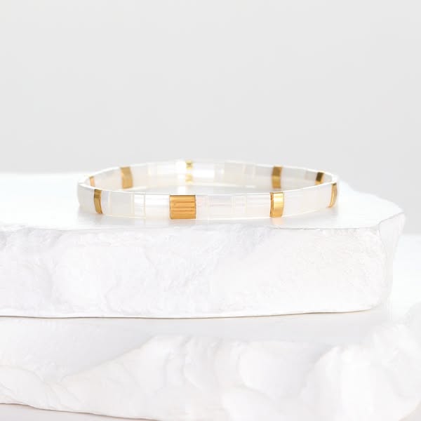 Neige - Bracelet de perles (Pour Lui)