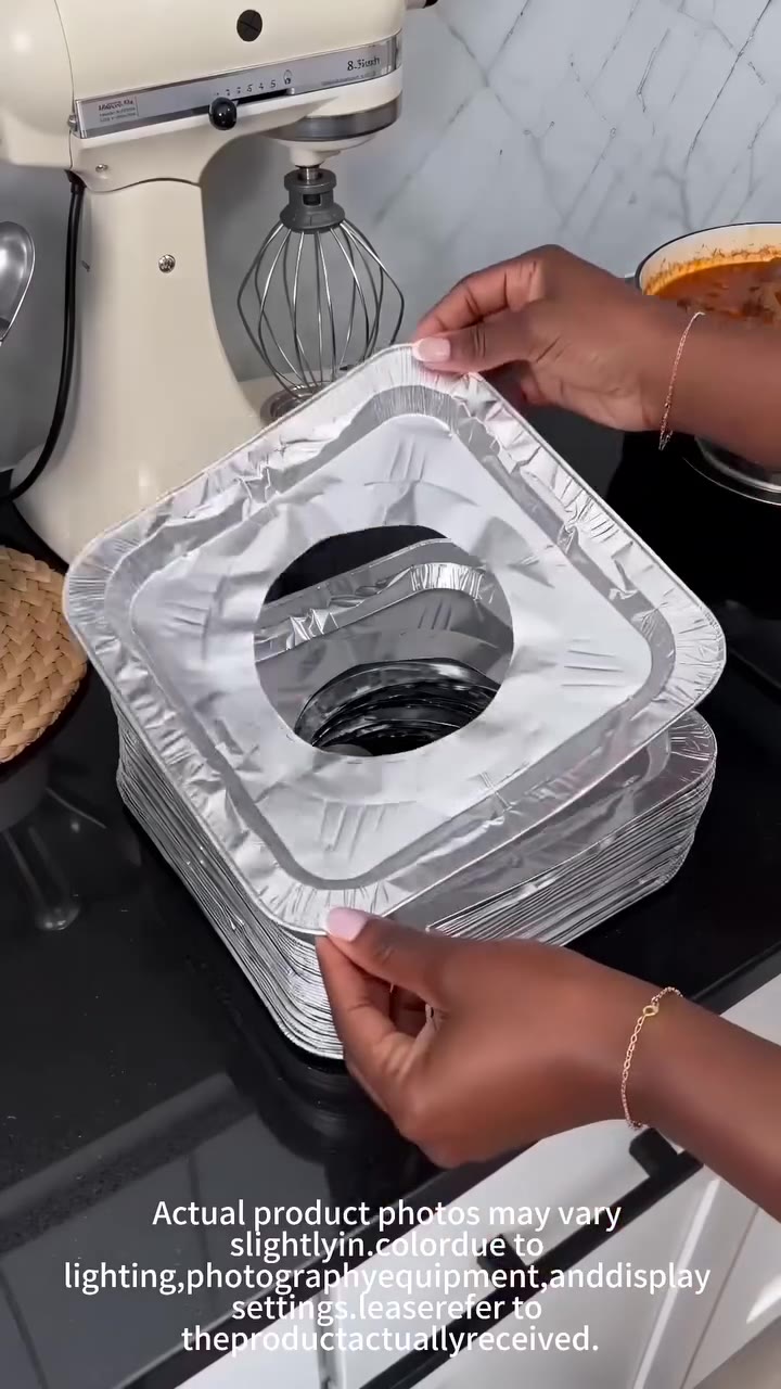 Limited-Time Offer! 10-Pack Heavy-Duty Foil Gas Stove Burner Liners – Keep Your Hob Clean & Protected with Deep Well Spill Capture