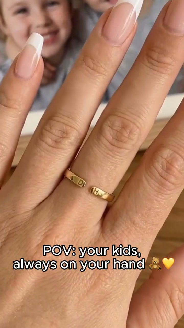 Adjustable Double Initial Ring "Whisper"