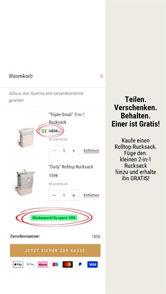 2in1-Rucksack geschenkt