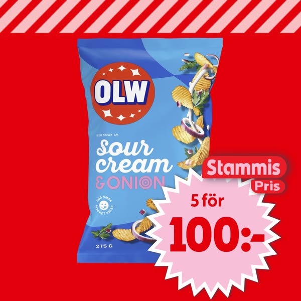 Chips Sourcream & Onion 275g OLW