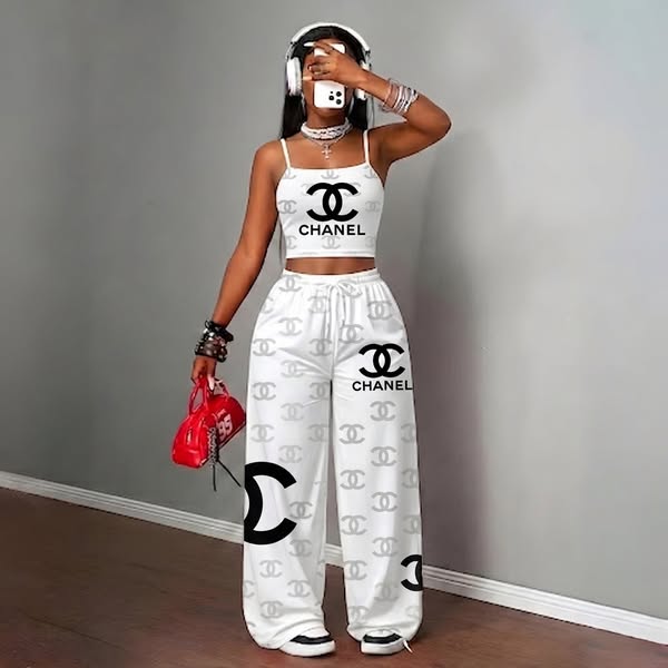 50%Off - Luxury Brand Top & Elasticated Trousers Two-Piece Set