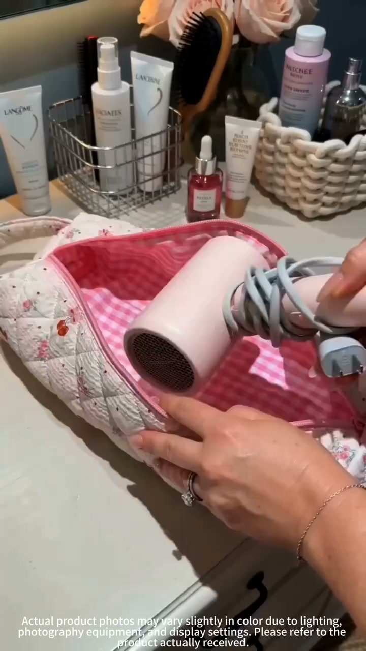 Portable Quilted Travel Storage Bag
