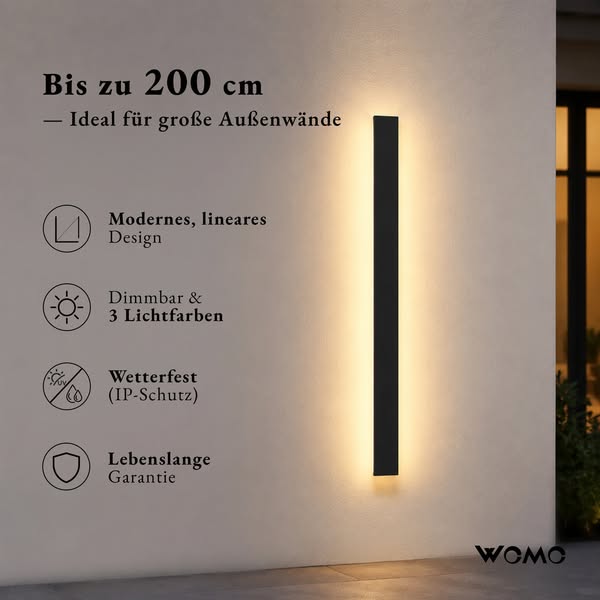 WOMO Lineare Außenwandleuchte