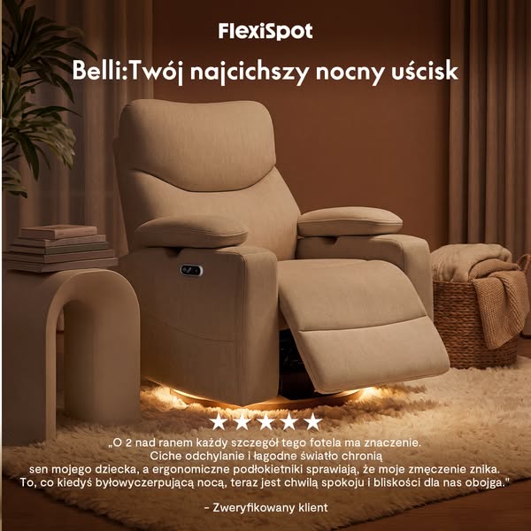 Obrotowy i Bujany Fotel do Karmienia Piersią | FlexiSpot PL