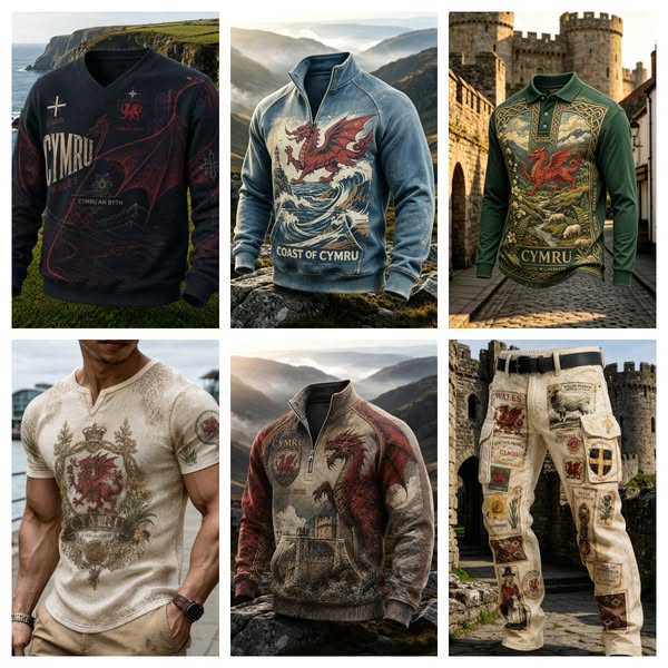 󠁧󠁢󠁷󠁬󠁳󠁿 Celebrate Welsh heritage in our classic Red Dragon apparel.