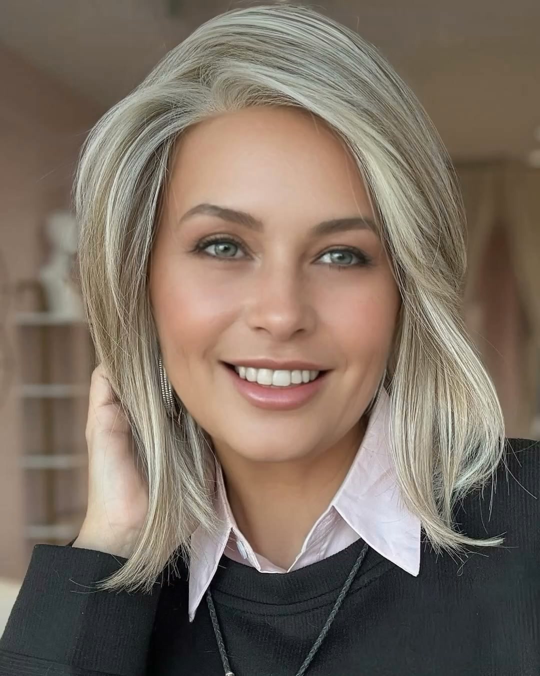Shoulder-Length Layers, Soft Side Part