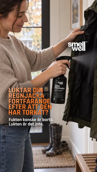 Luktar din regnjacka fortfarande efter att den har torkat?