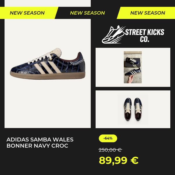 adidas Samba Wales Bonner Navy Croc