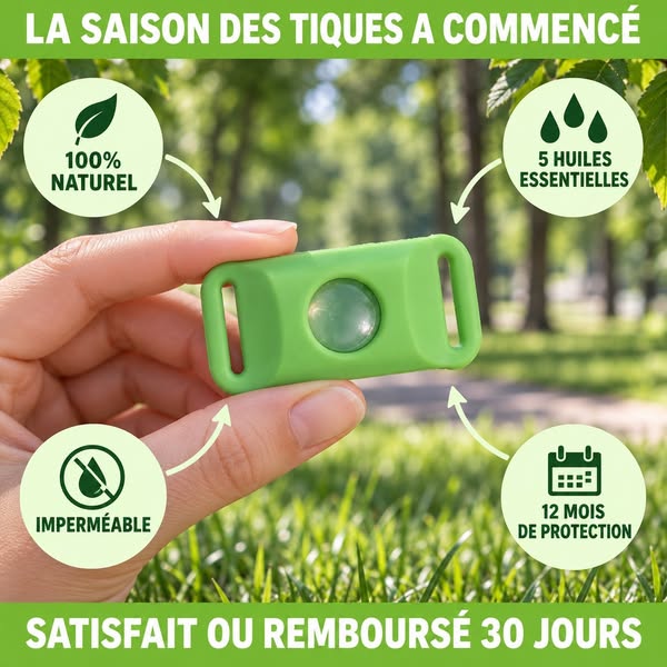 Un pendentif. 12 mois. Zéro tique.