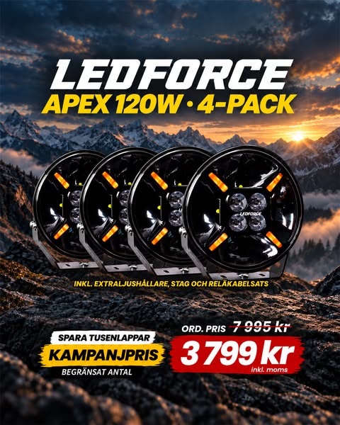 Ledforce APEX 4-pack för 3799 kr - Spara -52%