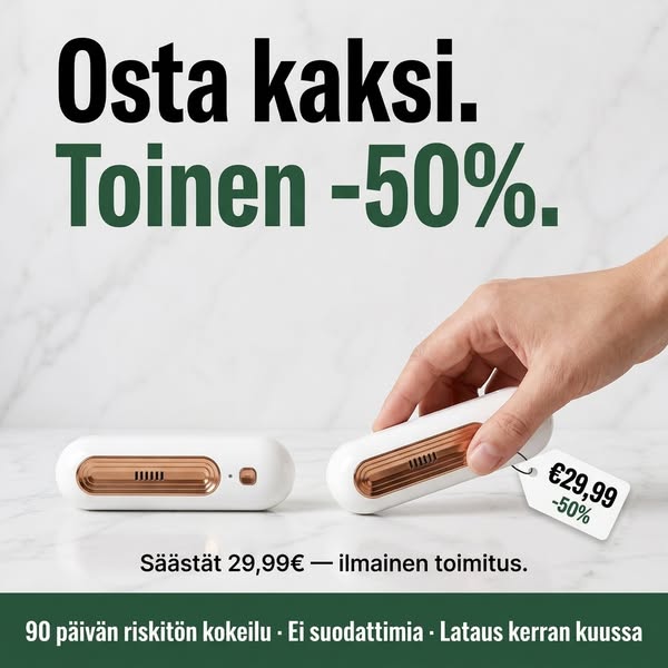 Toinen -50%. Säästät 29,99€.