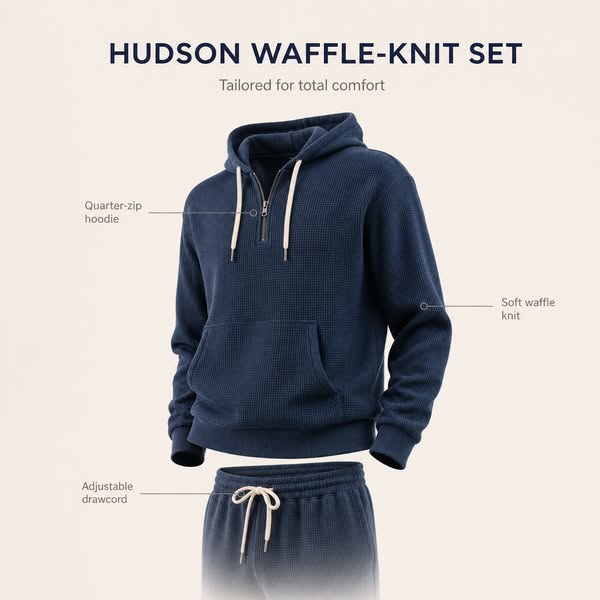 Hudson Waffle-Knit Set
