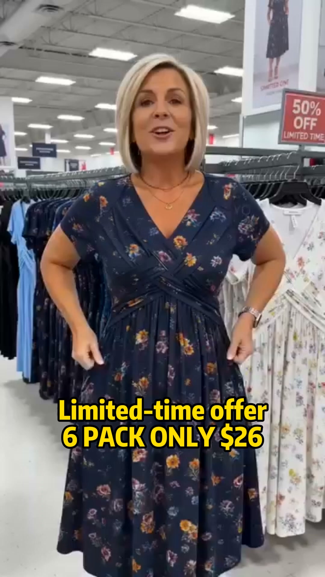 Floral V-Neck Twist Waist Dress – Elegant & Feminine