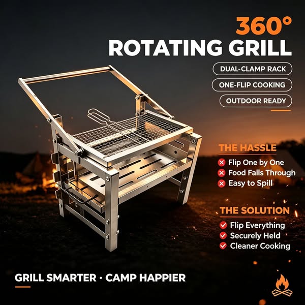 360° Flip Camping Grill | Grill Smarter, Not Harder!