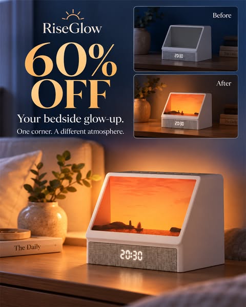 60% OFF Your Bedside Glow-Up.
