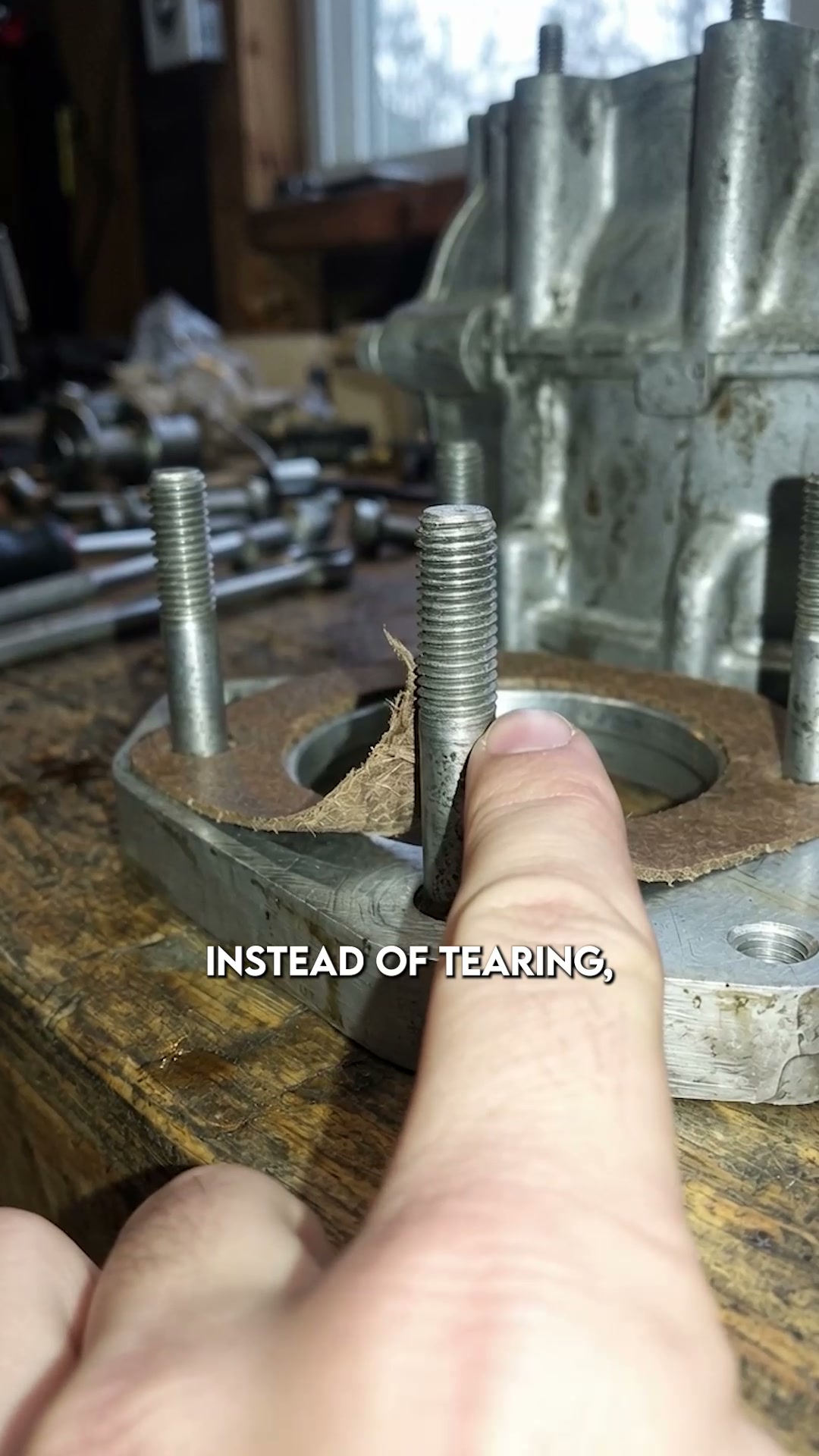 Clean gasket holes without tearing
