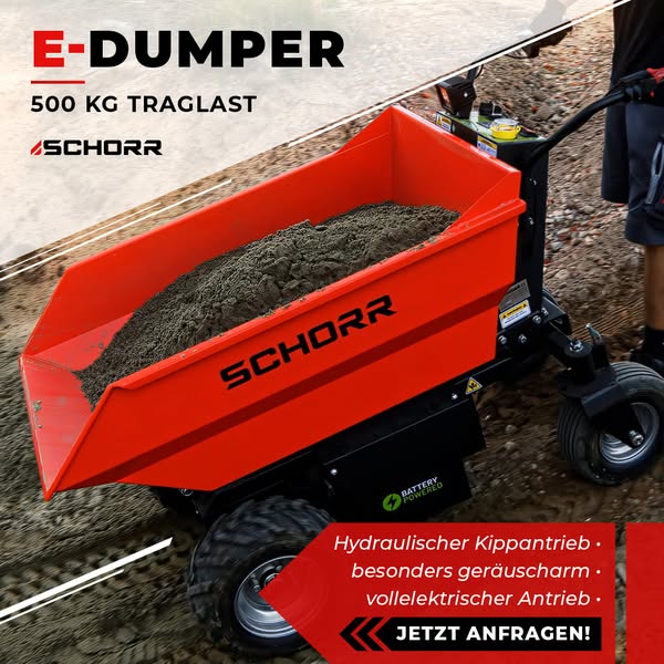 Elektrodumper 500kg - 8 Stunden Laufzeit