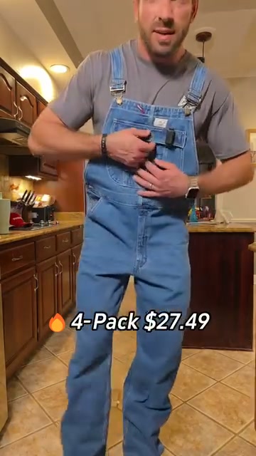 Mens Pack Flex Denim Bib Overalls — Adjustable Utility Ready