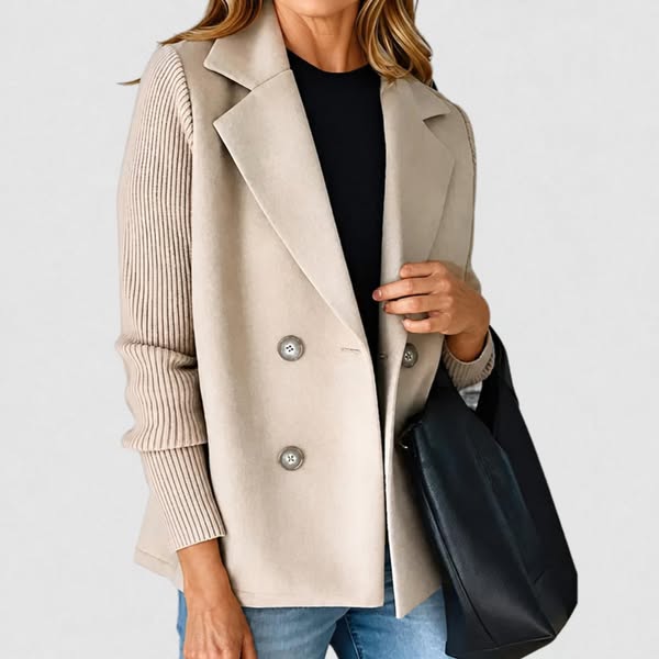 Eva™ | Sweater Blazer med Strikkede Ærmer