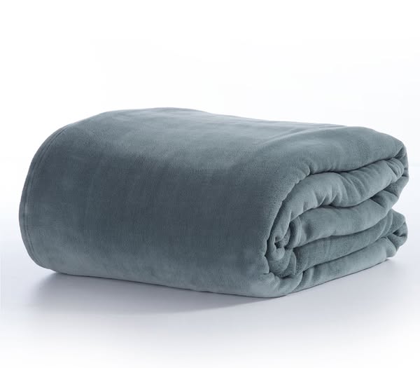 Κουβέρτα fleece nef-nef homeware yπέρδιπλη 220χ240 cosy dusty blue