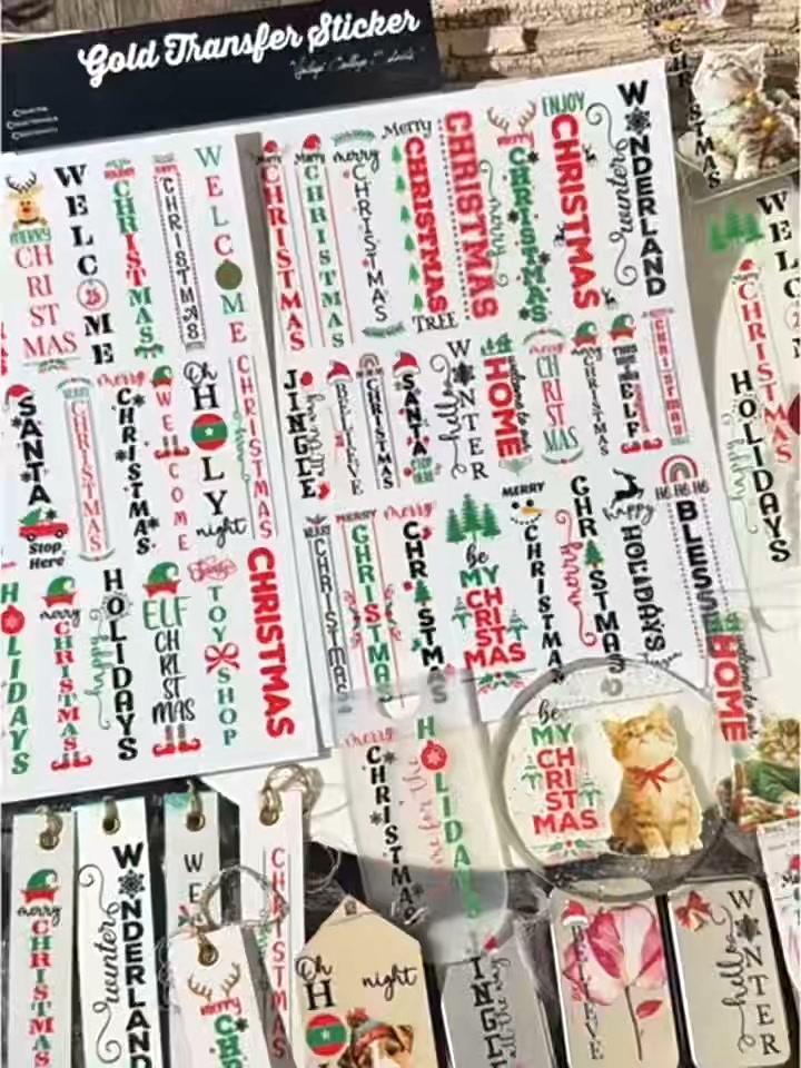 Christmas Text Transfer Stickers