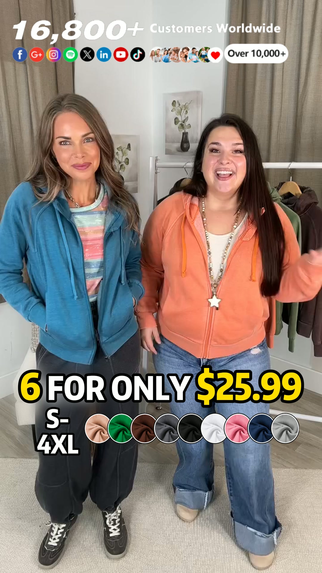 FALL SALE | 6 Cozy Full-Zip Hoodies for Only $25.99!