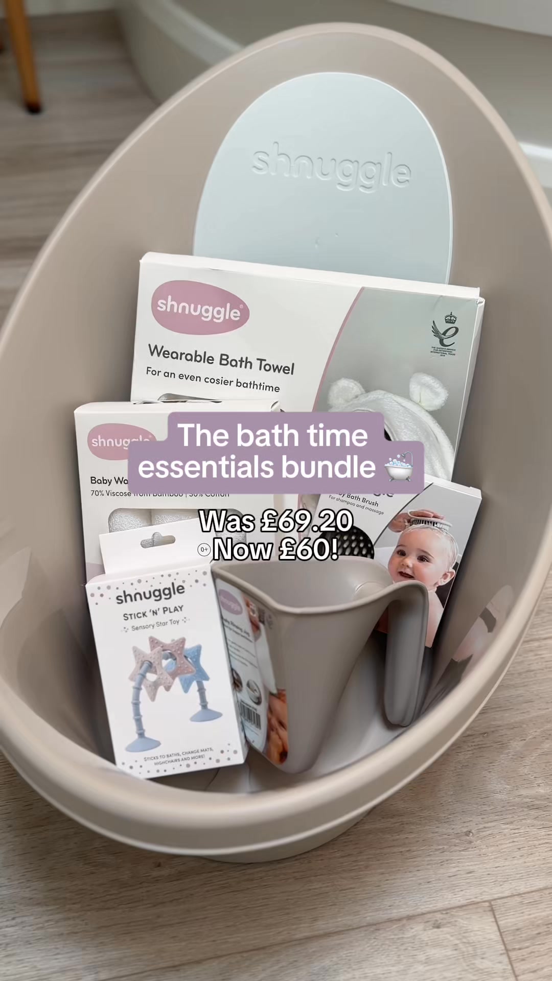 Shnuggle Baby Bath Essentials Bundle