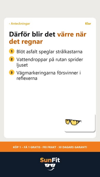 Glasögon för mörkerkörning