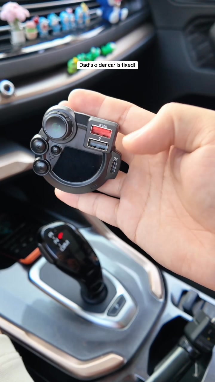 Bluetooth 5.3 Car FM Transmitter – Wireless Music Adapter with PD20W Fast Charging, Hands-Free Calling & RGB LED