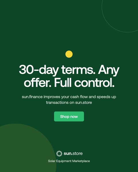 Solar equipment, buy now pay later