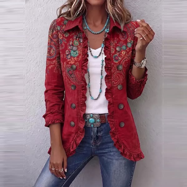 The embroidered jacket people stop to ask about — Kamberly, £39.95.