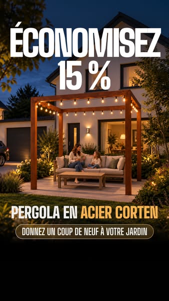 15 % de réduction sur les pergolas