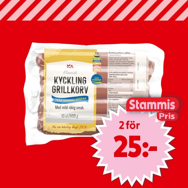 Grillkorv Kyckling 400g ICA