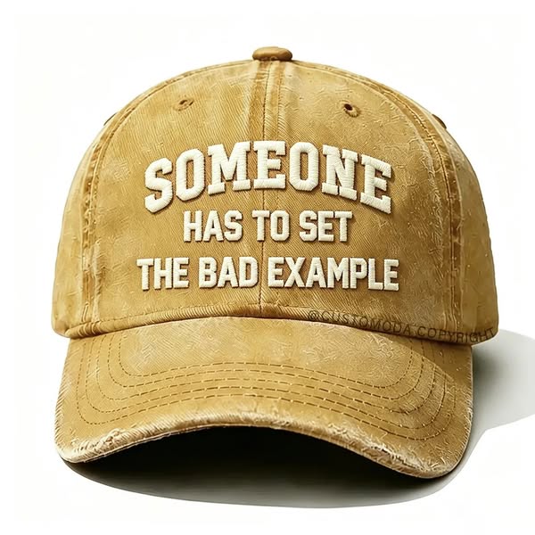 Washed embroidered cap