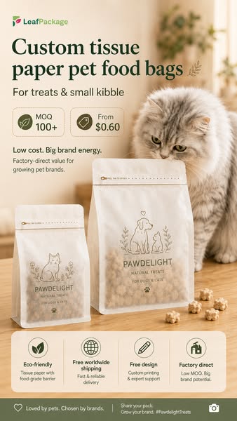 custom pet food bags from $0.60