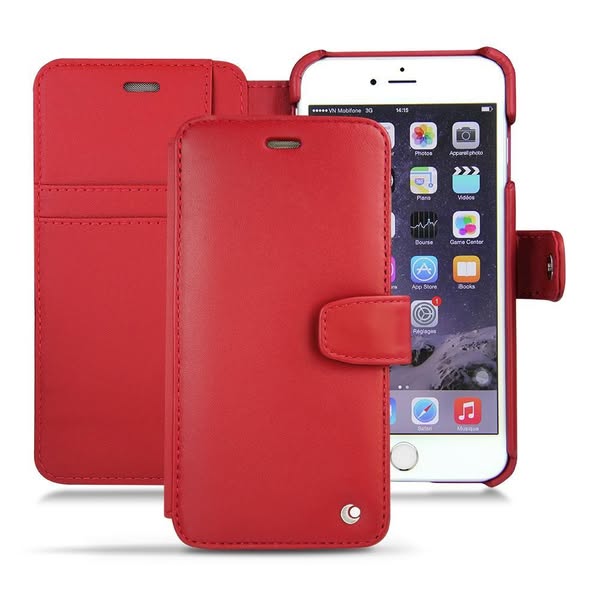 Housse cuir Apple iPhone 6 Rouge ( Nappa - Pantone #d50032 )
