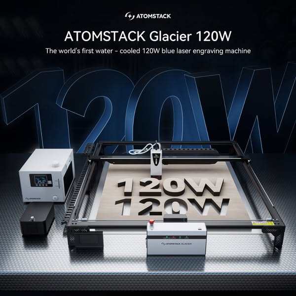 AtomStack Glacier 120W Water-Cooled Diode Laser Engraver